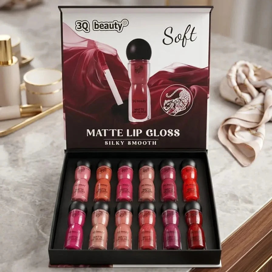 3Q Beauty Soft Matte Silky Smooth Lip Gloss - Pack of 12 3Q Beauty