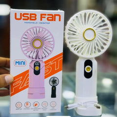 Portable Mini USB Rechargeable Fan with Digital LED Battery Display Cosmia.pk