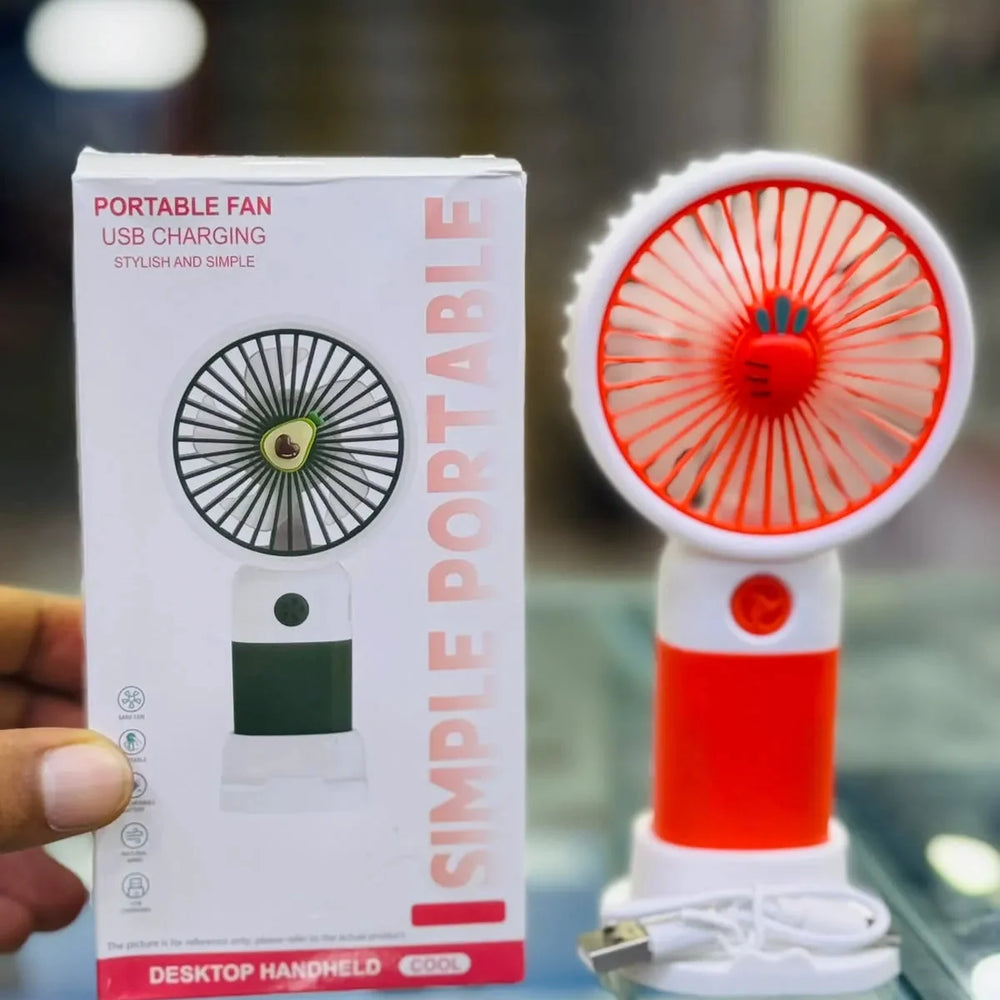 Simple Portable Handheld Mini Fan – USB Rechargeable Personal Cooling Cosmia.pk