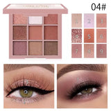 MISS ROSE  Pearlescent Powder Matte Eyeshadow Palette - 9 Colors