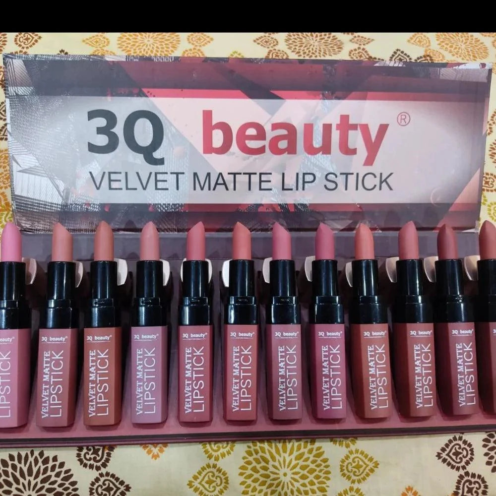 3Q Beauty Velvet Matte Lipstick Set of 12 3Q Beauty