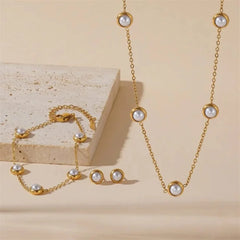 3 Pcs Minimalist Pearl Jewelry Set Cosmia