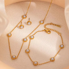 3 Pcs Minimalist Pearl Jewelry Set Cosmia