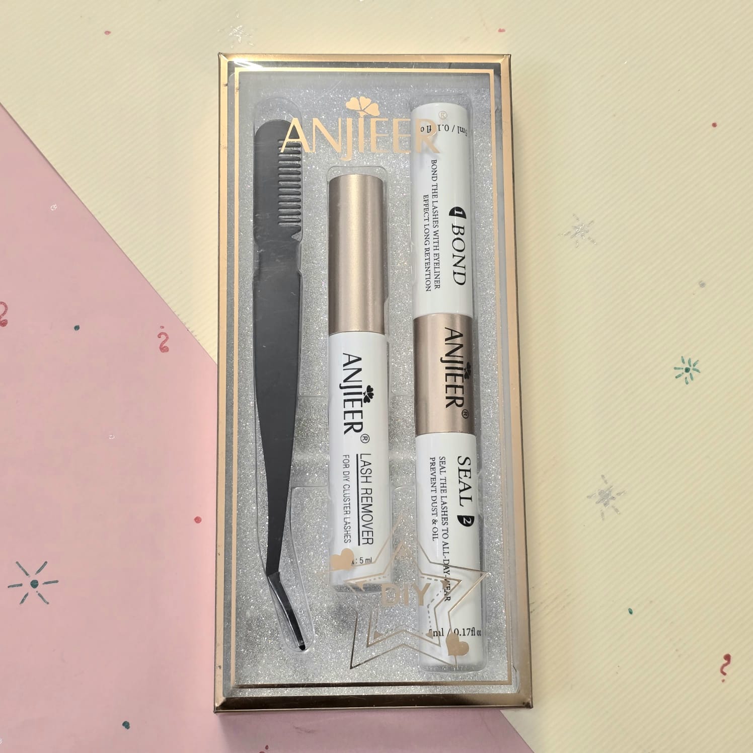 Anjieer DIY-Eyelashes Extension Glue and Remover Kit Pack of 3 Anjieer