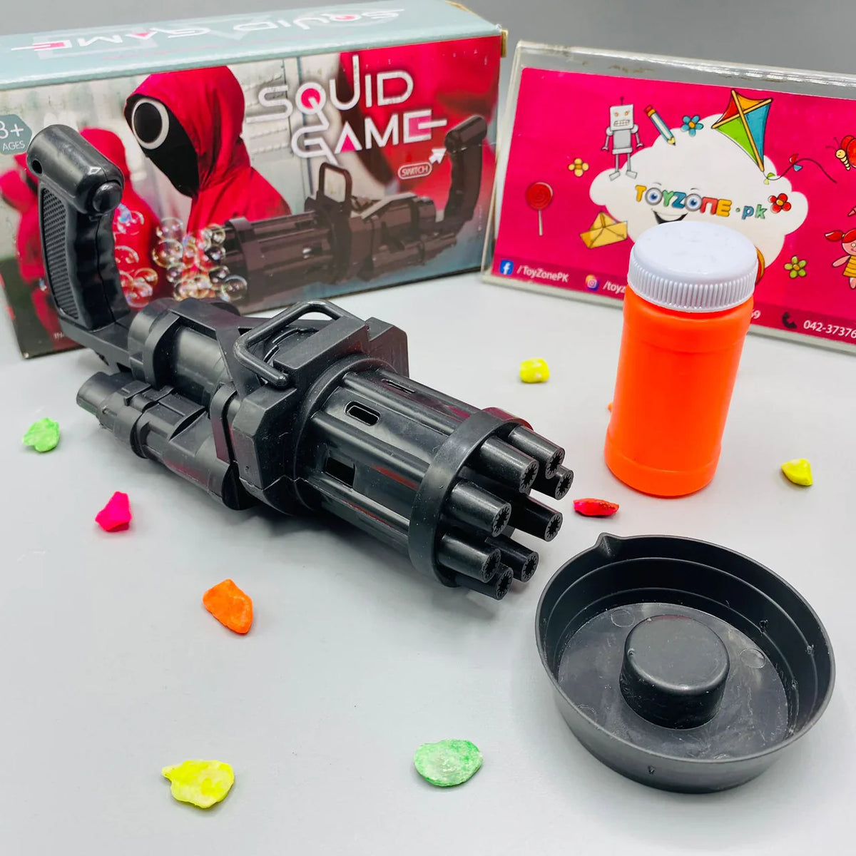 8-Hole Bubble Gun Machine - Massive Bubble Gattler Toy gun Cosmia.pk