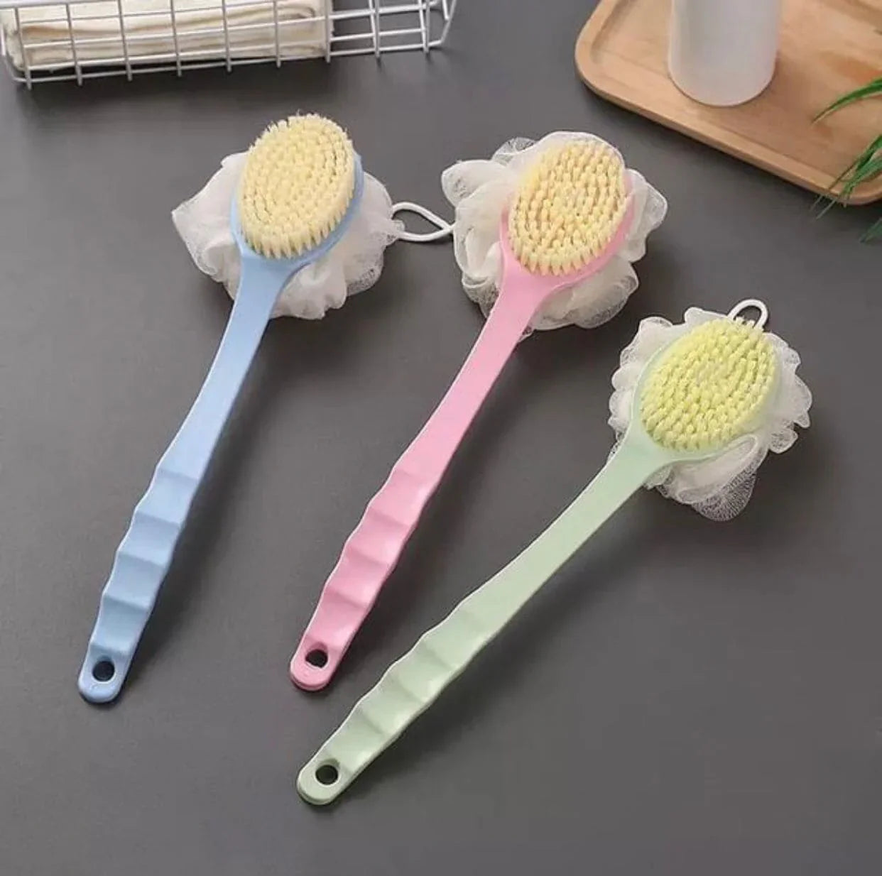 2 In 1 Bathing Scrubbing Long Handle Brush Cosmia.pk