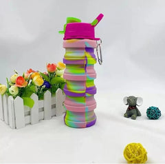 Creative Portable Silicone Folding Sports Water Bottle - 500ml - Each Cosmia.pk