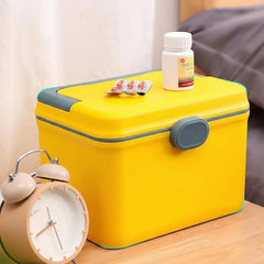 Portable Handle Double Layer Medicine Storage Box Cosmia.pk