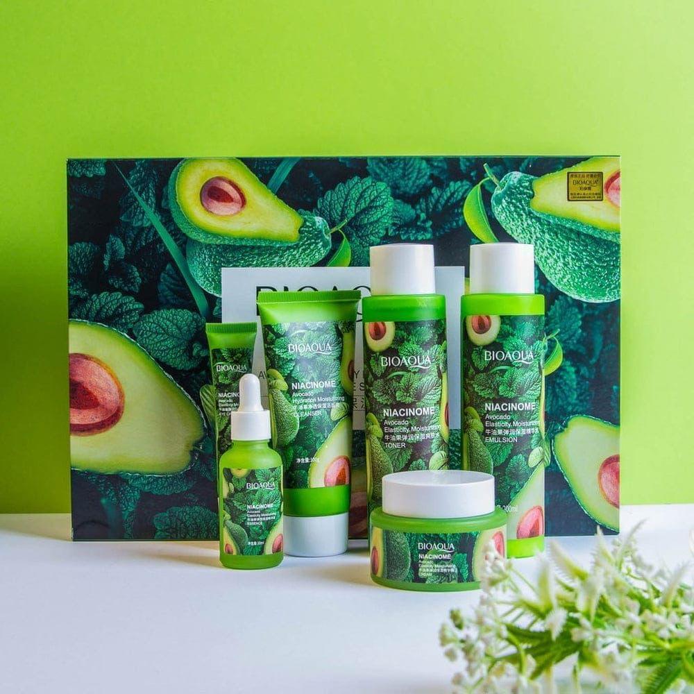 5 Pcs Bioaqua Niacinome Avocado Elasticity Moisturizing Skin Care Set. Bioaqua