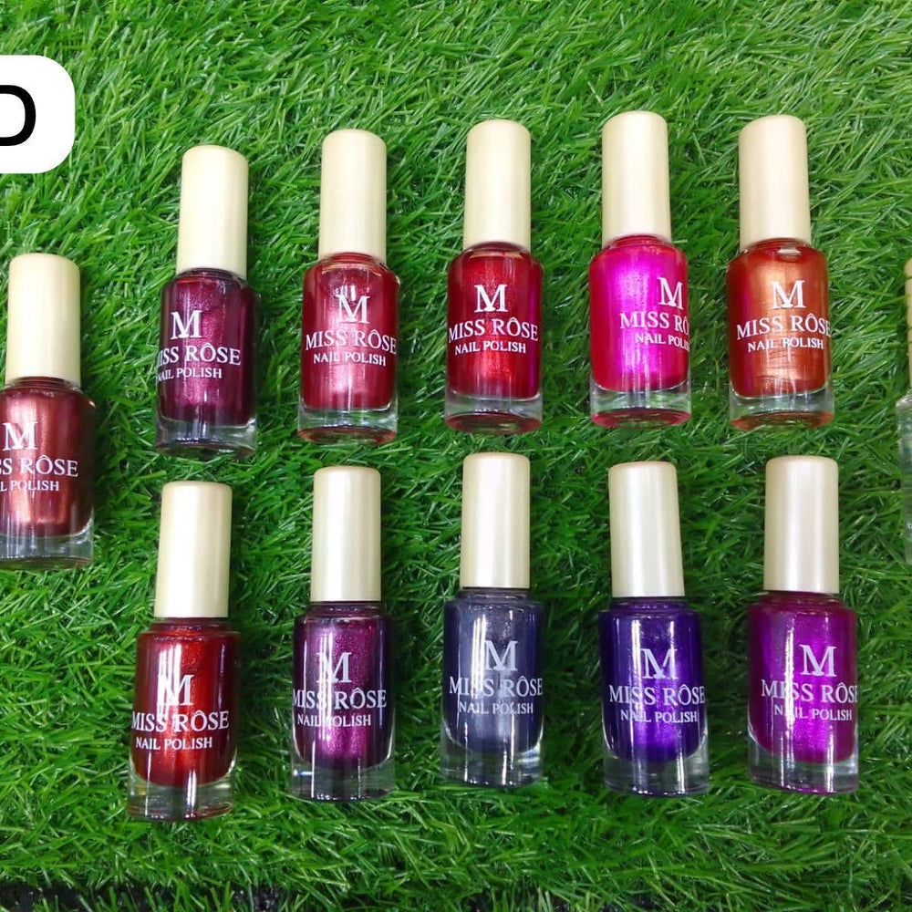 Miss Rose Permanent Nail Polish – Pack of 12 Miss Rose