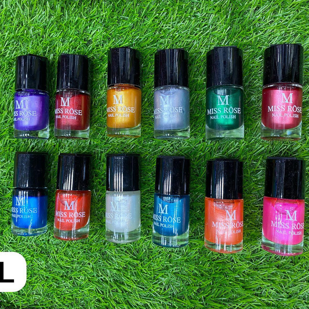 Miss Rose Permanent Nail Polish – Pack of 12 Miss Rose
