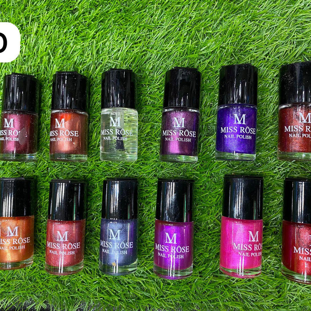 Miss Rose Permanent Nail Polish – Pack of 12 Miss Rose