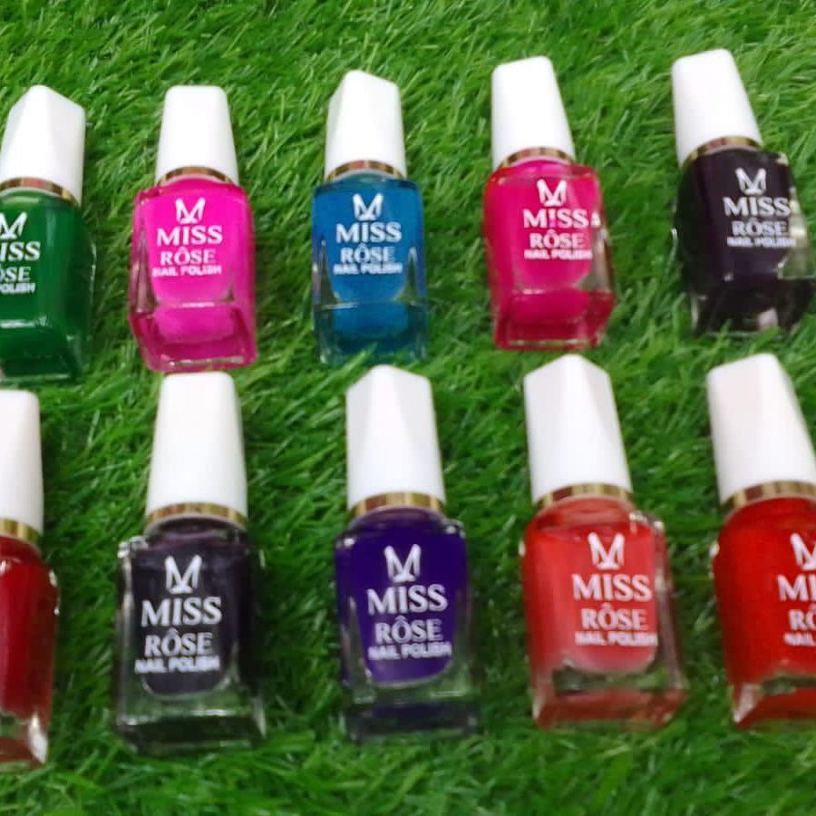 Miss Rose Permanent Nail Polish – Pack of 12 Miss Rose