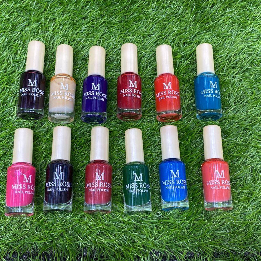 Miss Rose Permanent Nail Polish – Pack of 12 Miss Rose
