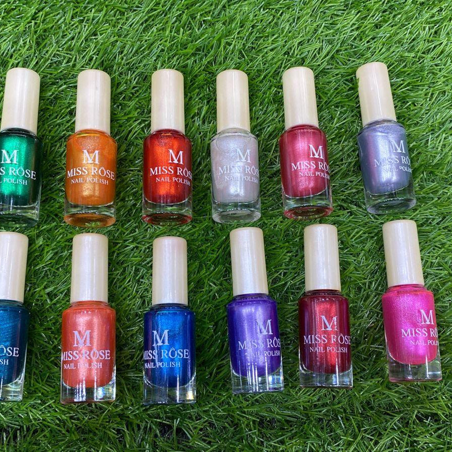 Miss Rose Permanent Nail Polish – Pack of 12 Miss Rose
