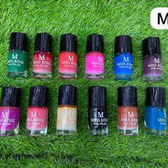 Miss Rose Permanent Nail Polish – Pack of 12 Miss Rose