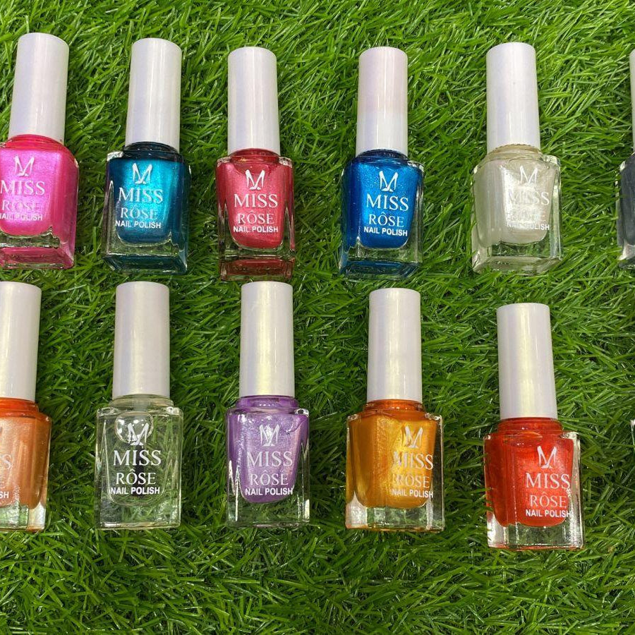 Miss Rose Permanent Nail Polish – Pack of 12 Miss Rose