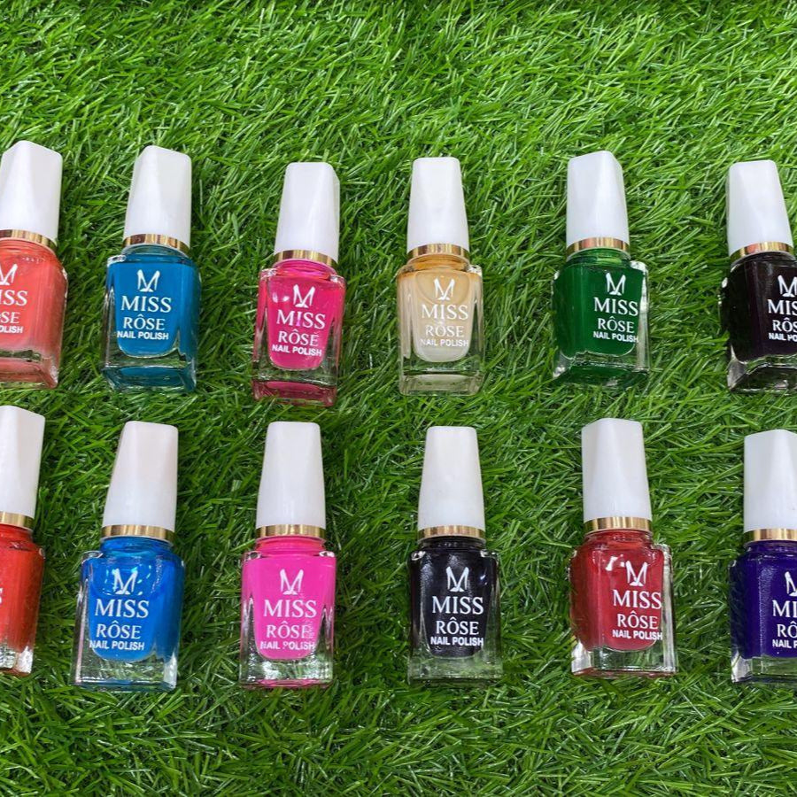 Miss Rose Permanent Nail Polish – Pack of 12 Miss Rose