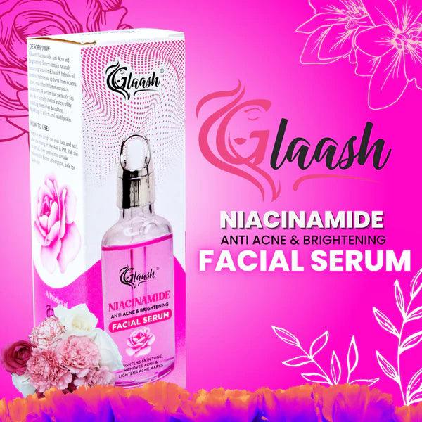 Glaash Pack of 02 Facial Tint Niacinamide Facial Serum + Peach Punch Tint Glaash