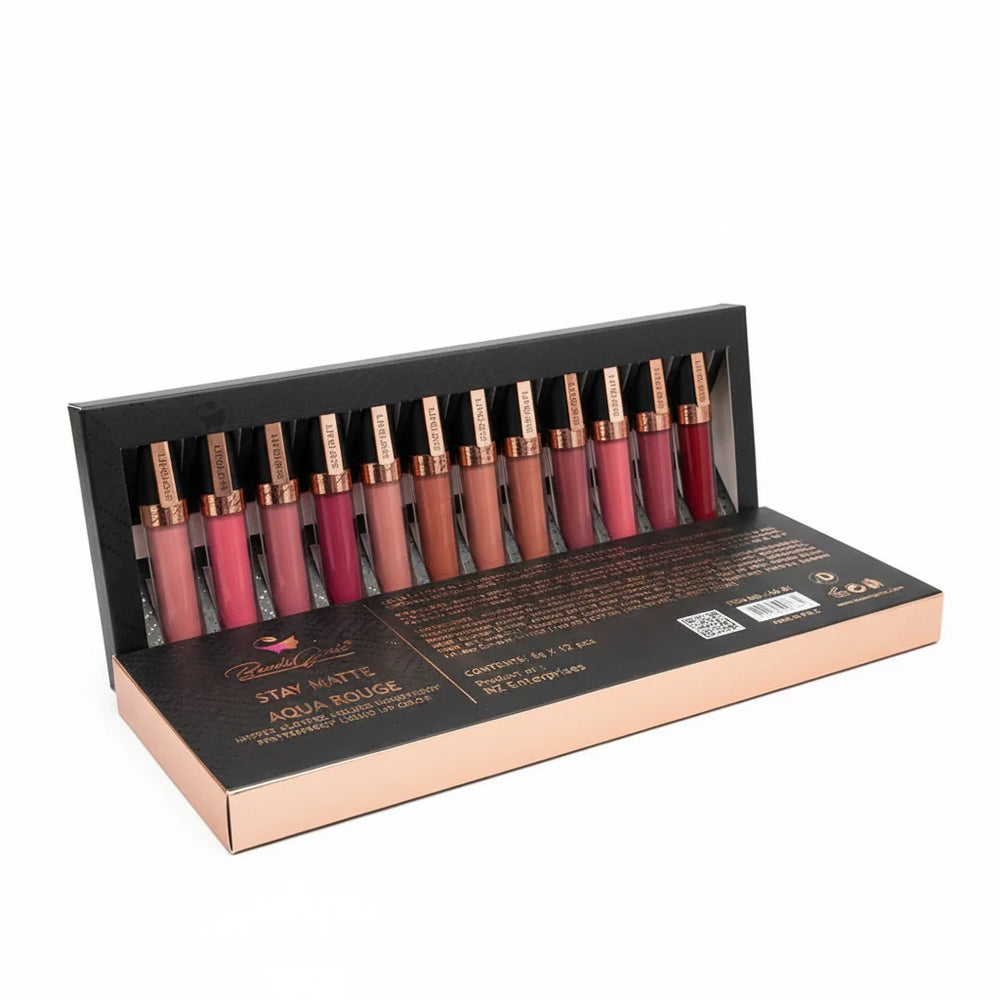 Beauty Genic Stay Matte Aqua Rage Lip Gloss Pack of 12 Beauty Genic