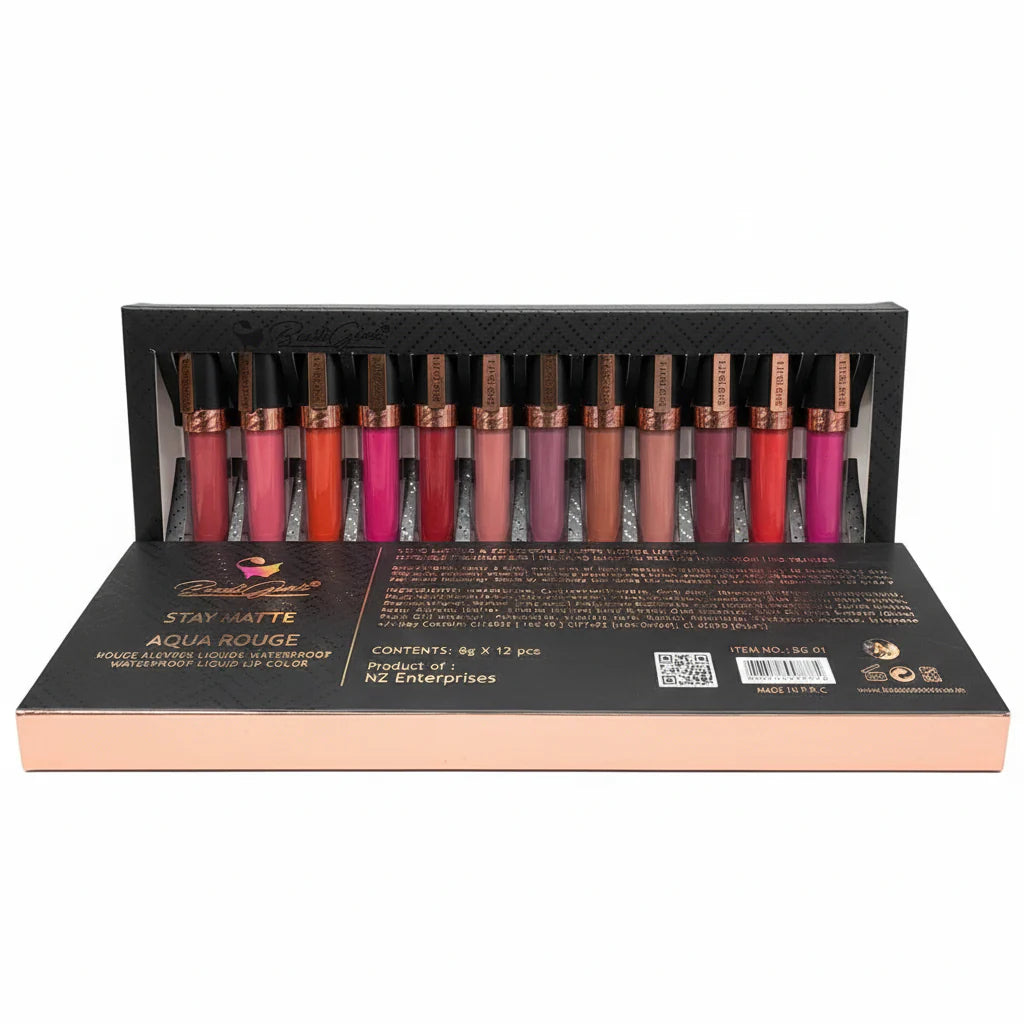 Beauty Genic Stay Matte Aqua Rage Lip Gloss Pack of 12 Beauty Genic