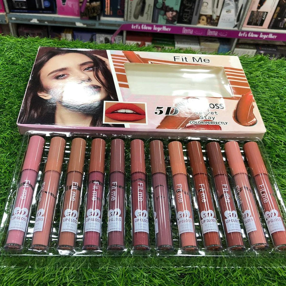 12 Pcs Fit Me 5D Lip Gloss Maybelline