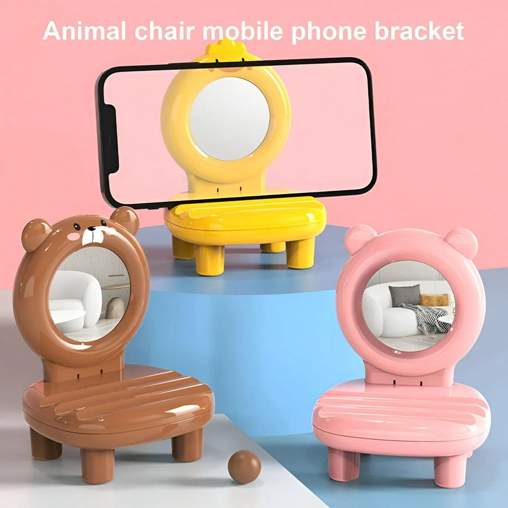 Cute Mobile Phone Chair Table Stand with Mirror Cosmia.pk