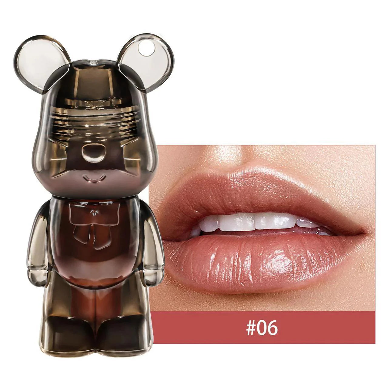 Miss Lara Cute Korean Black Bear Lip Gloss Shade Miss Lara