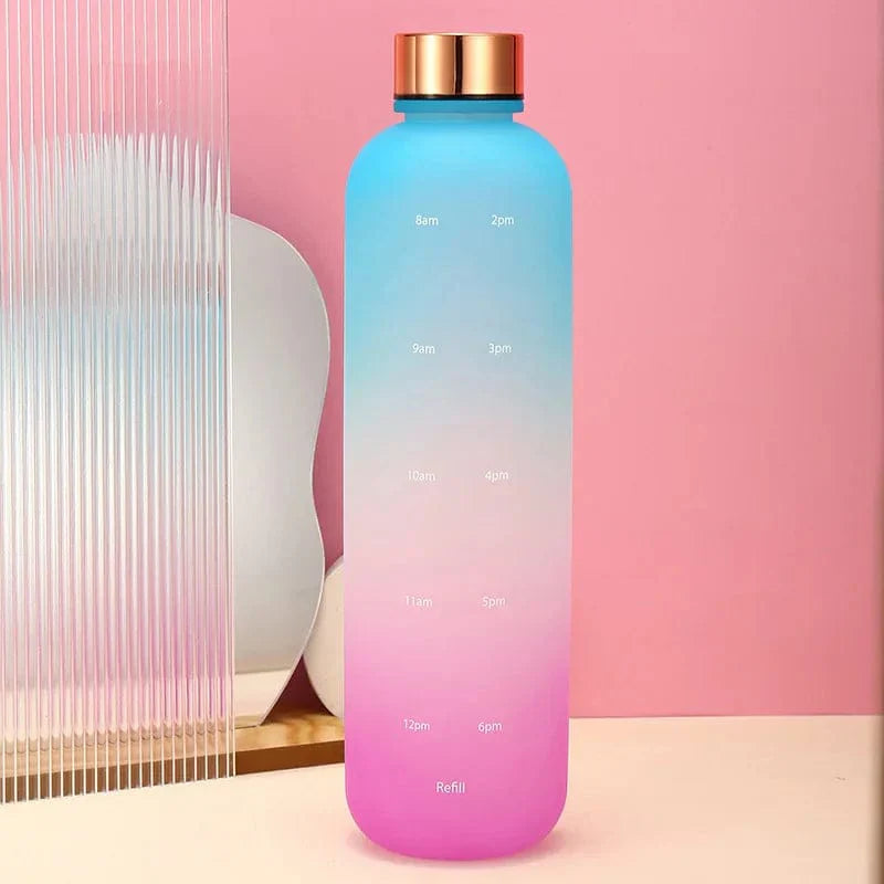 Colorful Gradient Steel Cover with Time Scale Water bottle Cosmia.pk