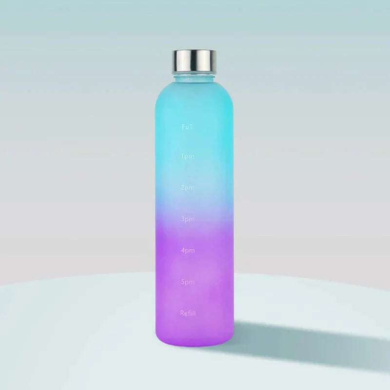 Colorful Gradient Steel Cover with Time Scale Water bottle Cosmia.pk