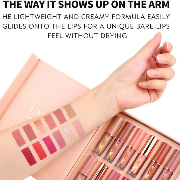 KS-ONE 12 Colors Matte Liquid Lipstick & Lip Gloss Set 2.5ml*12pcs KS-ONE