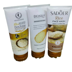 Heaven Dove, Bioaqua & Sadoer Rice Face Wash Trio - 150ml Each Sadoer