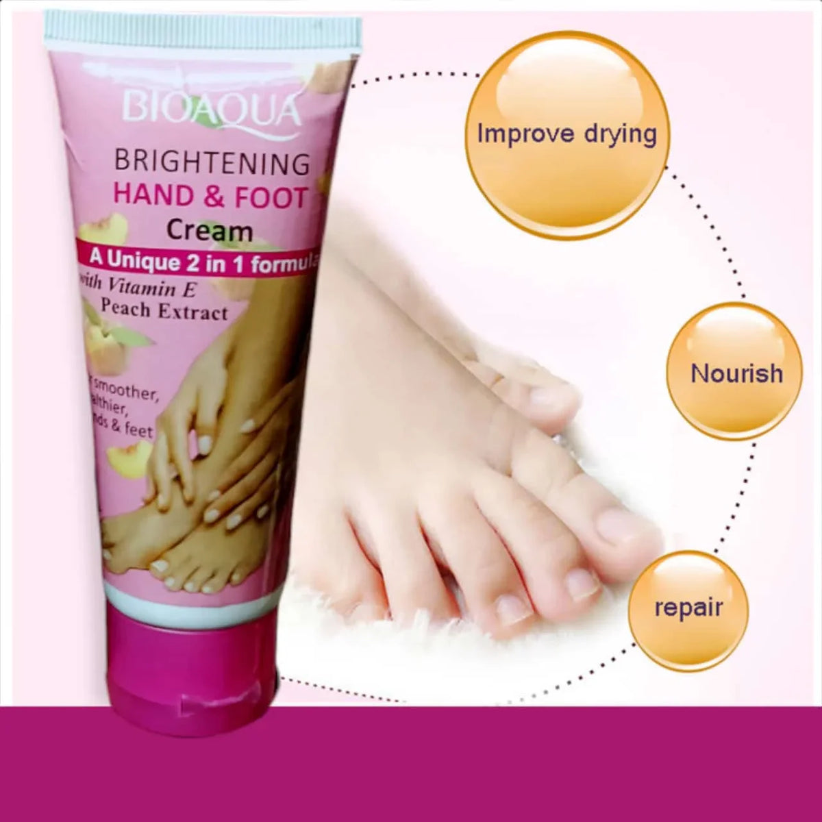 Bioaqua Hand & Foot Cream - A Unique 2 in 1 Formula Bioaqua