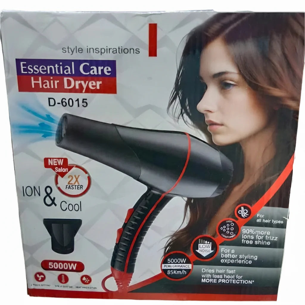 Hair Dryer D-6015 – Powerful Drying and Precision Styling Cosmia.pk