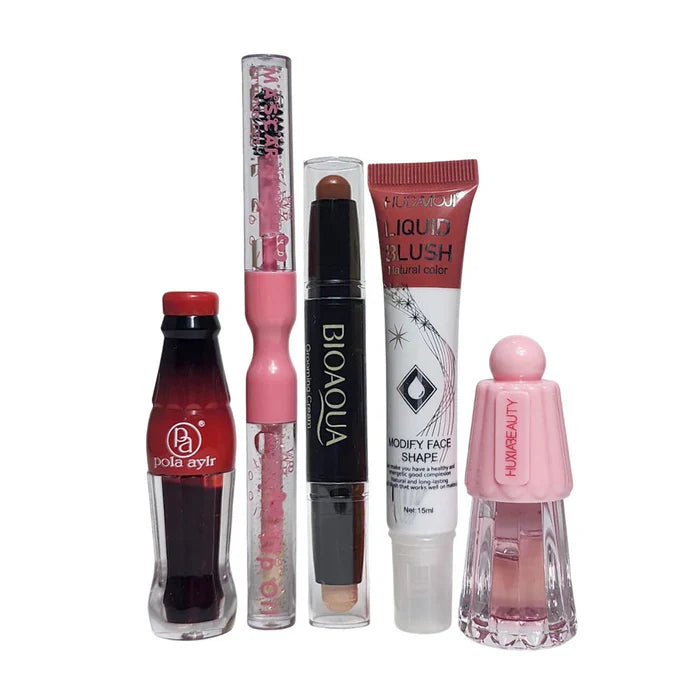 Pack o5 pcs Deals Keychain Style lip gloss & Water Light lip gloss & Stick Concealer & Liquid Blusher & Pop lip gloss Cosmia