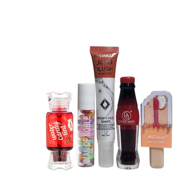 5 in 1 Deals Keychain Style lip gloss & Water Light lip gloss & Stick Concealer & Liquid Blusher & Pop lip gloss Cosmia