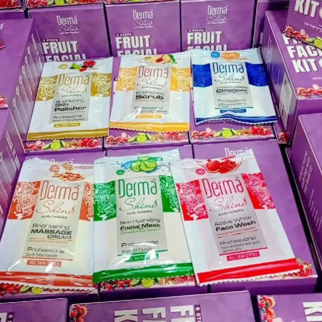 Derma Shine Fruit Facial Kit Sachet - 6 Packs Derma Shine