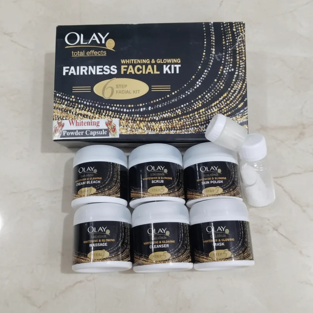 Olay Witening & Glowing 6 Step Facial Kit With Bleach Olay