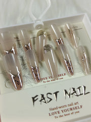 Cat Eye Fake Nails Handmade Fast Nail