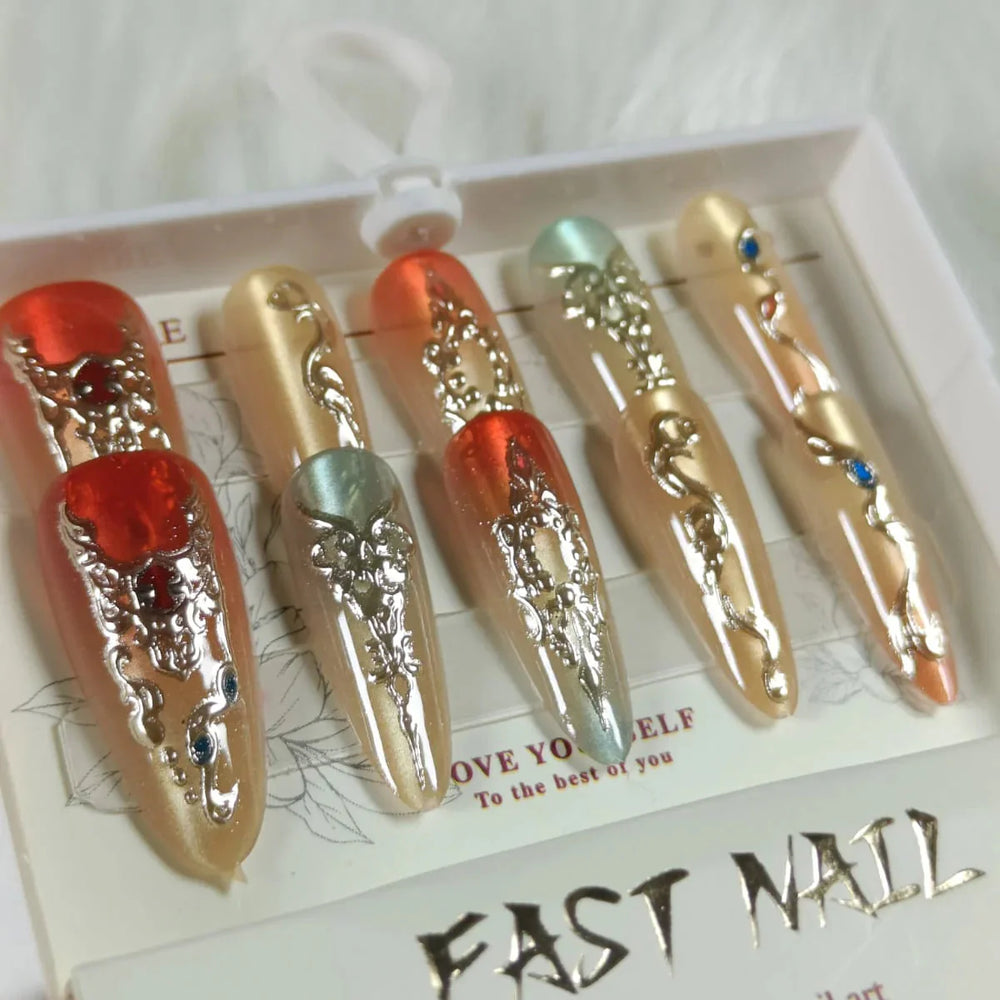 Cat Eye Fake Nails Handmade Fast Nail