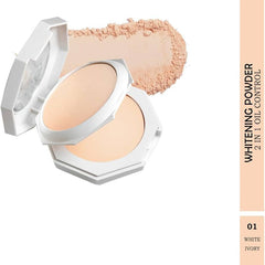Maliao Whitening Compact Powder | Prime & Fine Makeup Effect | Long-Lasting Oil Control | Smooth Finish | Lightweight Formula | Ideal for All Skin Types Maliao