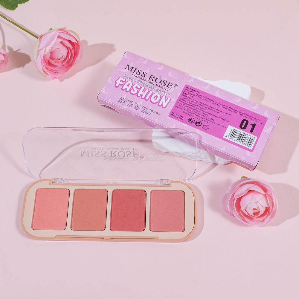 Miss Rose 4-Color Blush Palette – ButterBlend Formula for Smooth Miss Rose