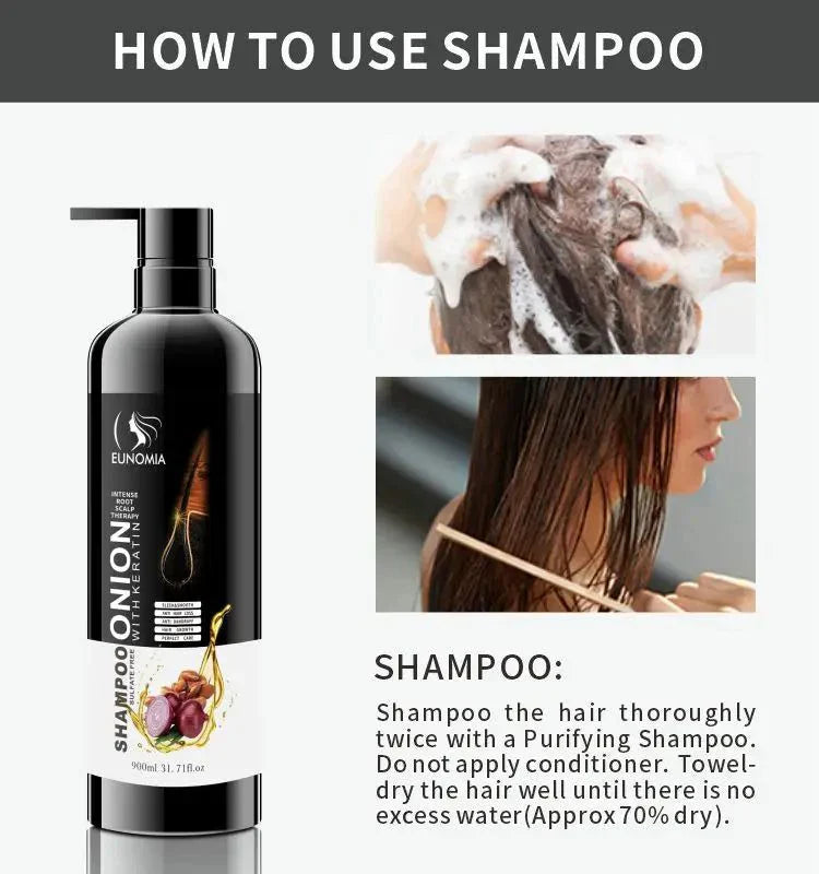 Eunomia Onion Sulfate Free Shampoo with Keratin Hair Treatment - 900ml Eunomia