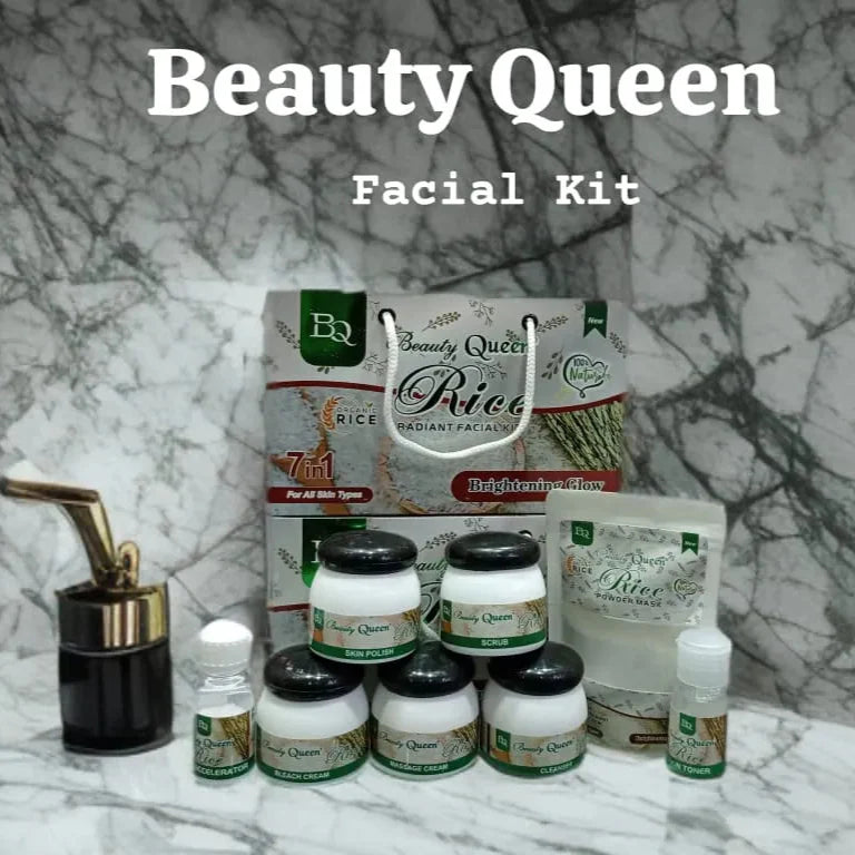 BQ Beauty Queen® Radiant Glow 7-in-1 Rice Facial Kit beauty queen