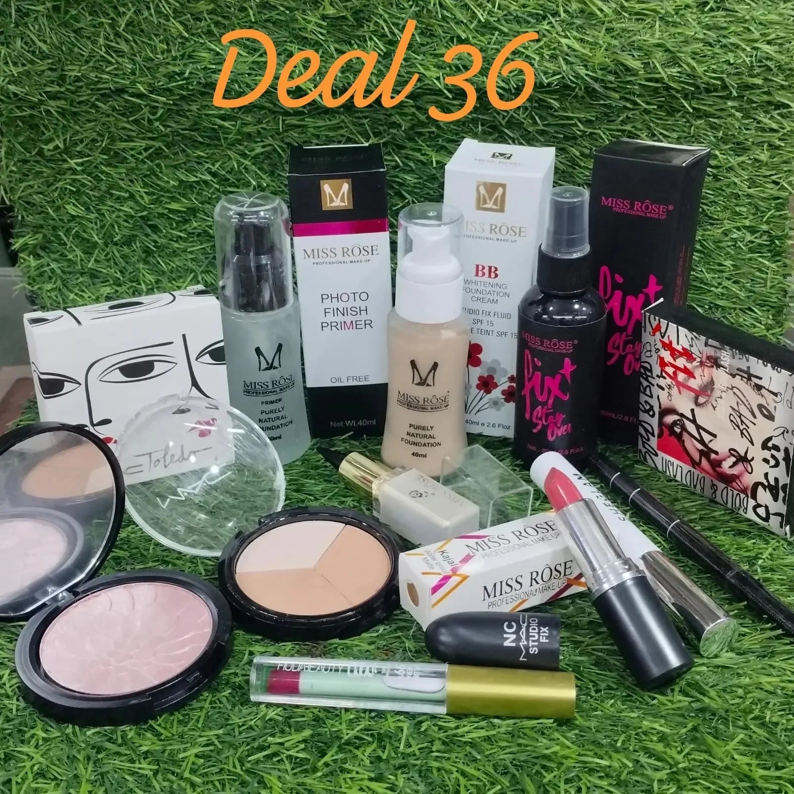 Complete Makeup Deal – Foundation, Fixer, Highlighter, Lipstick Cosmia.pk