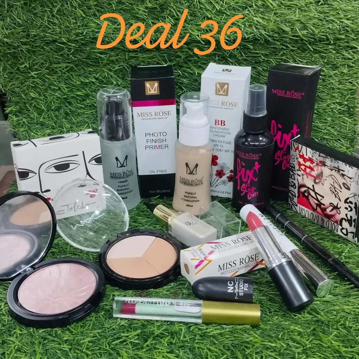 Complete Makeup Deal – Foundation, Fixer, Highlighter, Lipstick Cosmia.pk