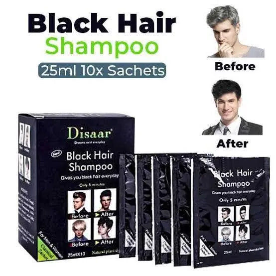 Disaar Black Hair Dye Shampoo Sachet – Pack of 10 Pcs DISAAR