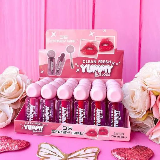 Crazy Girl CG Clean Fresh Yummy Lip Gloss - 12pcs Set Crazy Girl