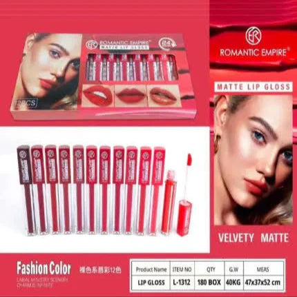 Romantic Empire Matte Lipgloss – 12 Pcs Tray ROMANTIC EMPIRE