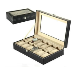 12 Slot Storage Box – Elegant Leather Case for Collection Cosmia.pk